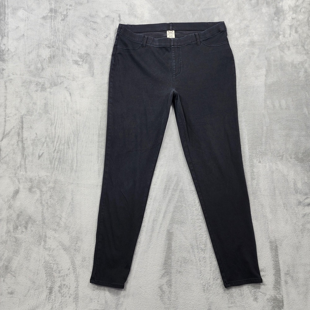 Faded Glory Leggings Womens XL Black Mid Rise Jegging Ankle Stretch Casual